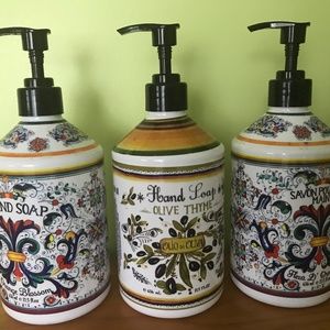 French style 3 hand soap pumps empty mint condition